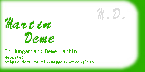 martin deme business card